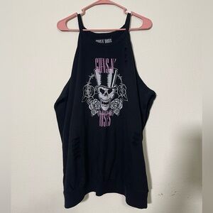 TORRID Guns N' Roses Distressed Cold Shoulder Sweater Size 2